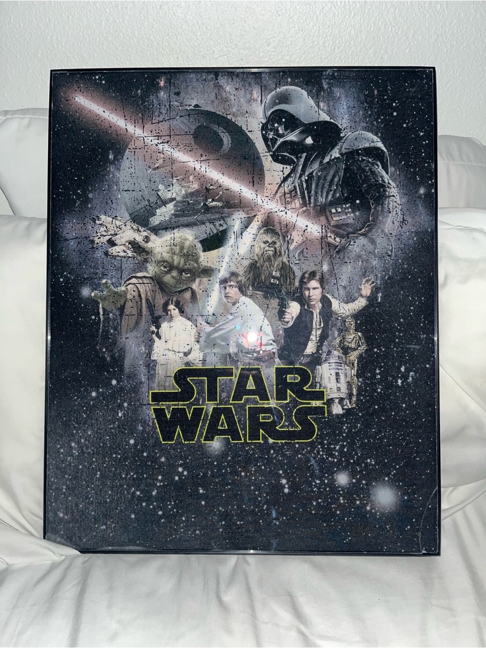 Star Wars Classic Trilogy Glass-Framed Textile Artwork – 16×20